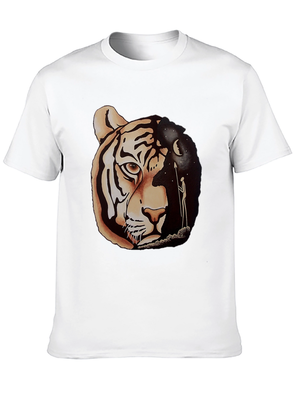 Tiger & Night Sky Graphic Tee - Unique Design