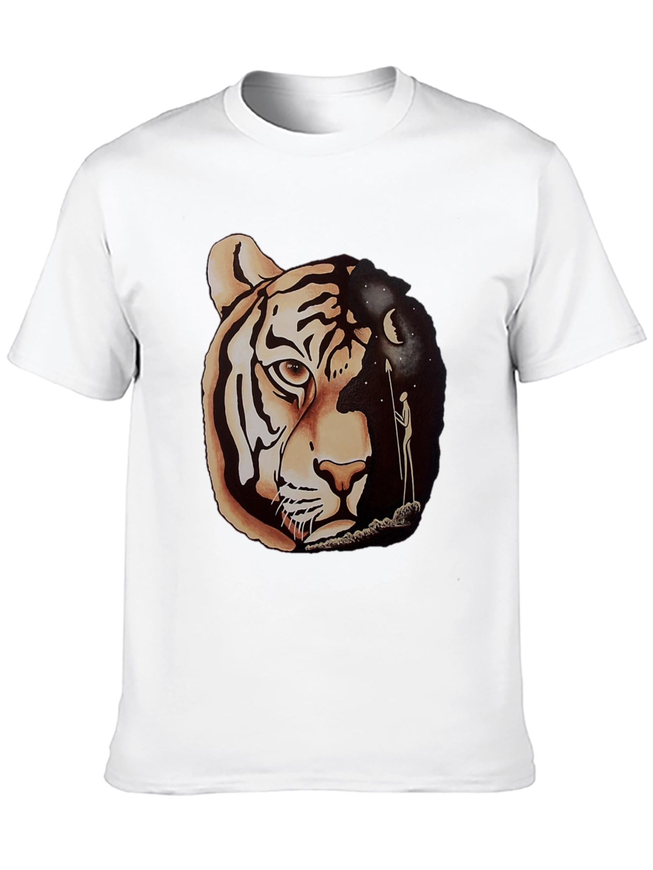 Tiger & Night Sky Graphic Tee - Unique Design