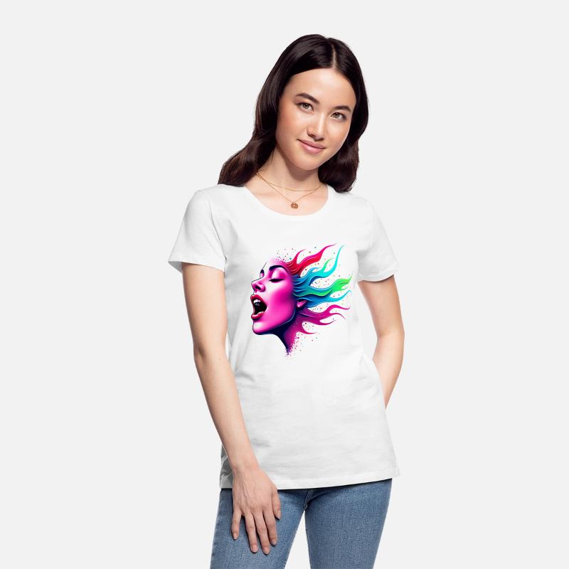 Neon Soundwave Face - Music Lovers T-shirt