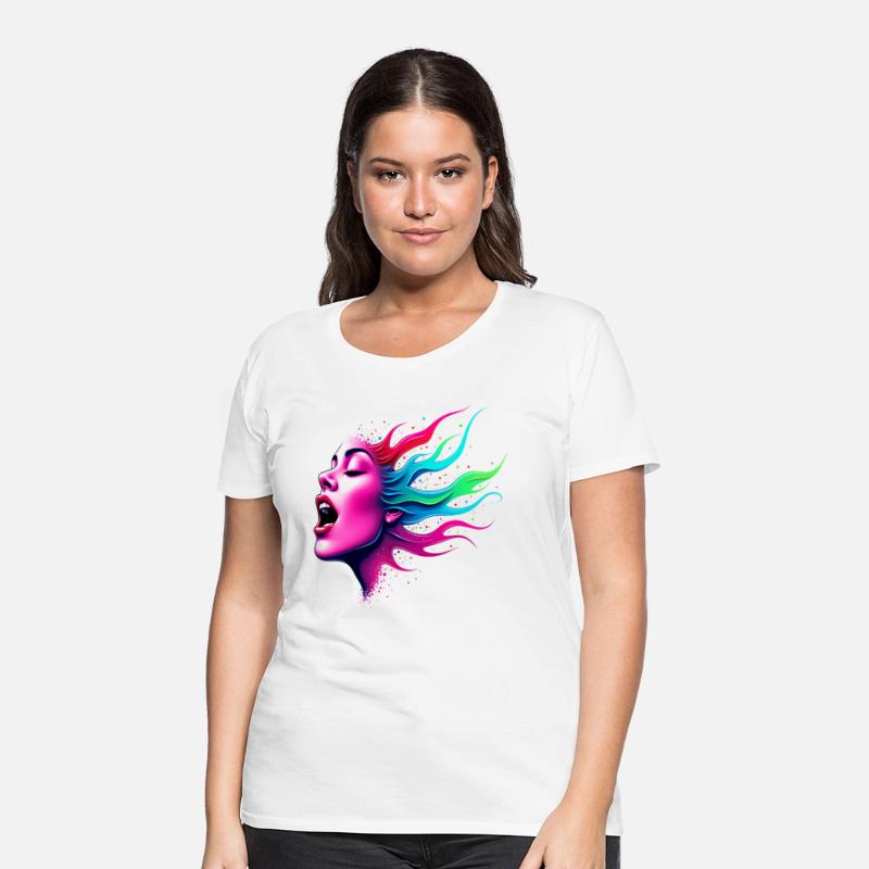 Neon Soundwave Face - Music Lovers T-shirt