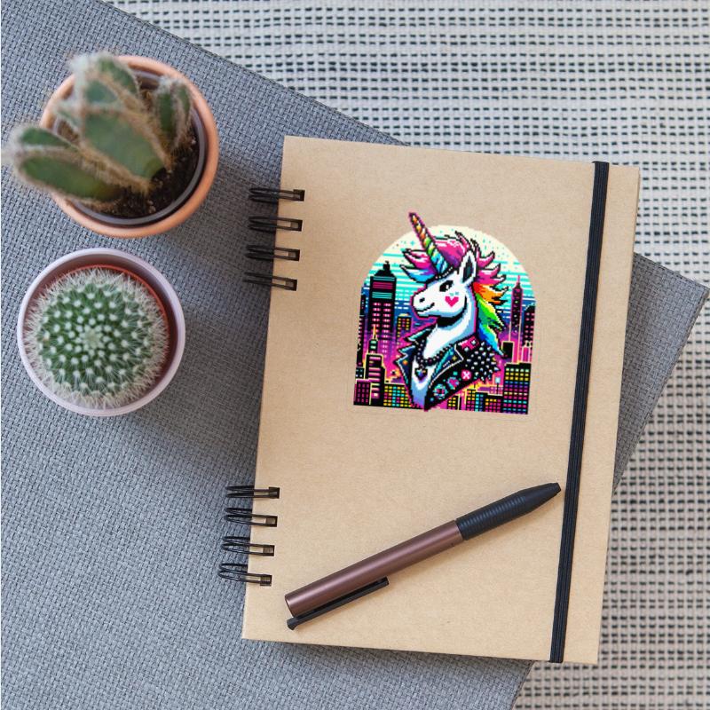 Neon Urban Unicorn: Pixel Art Chic