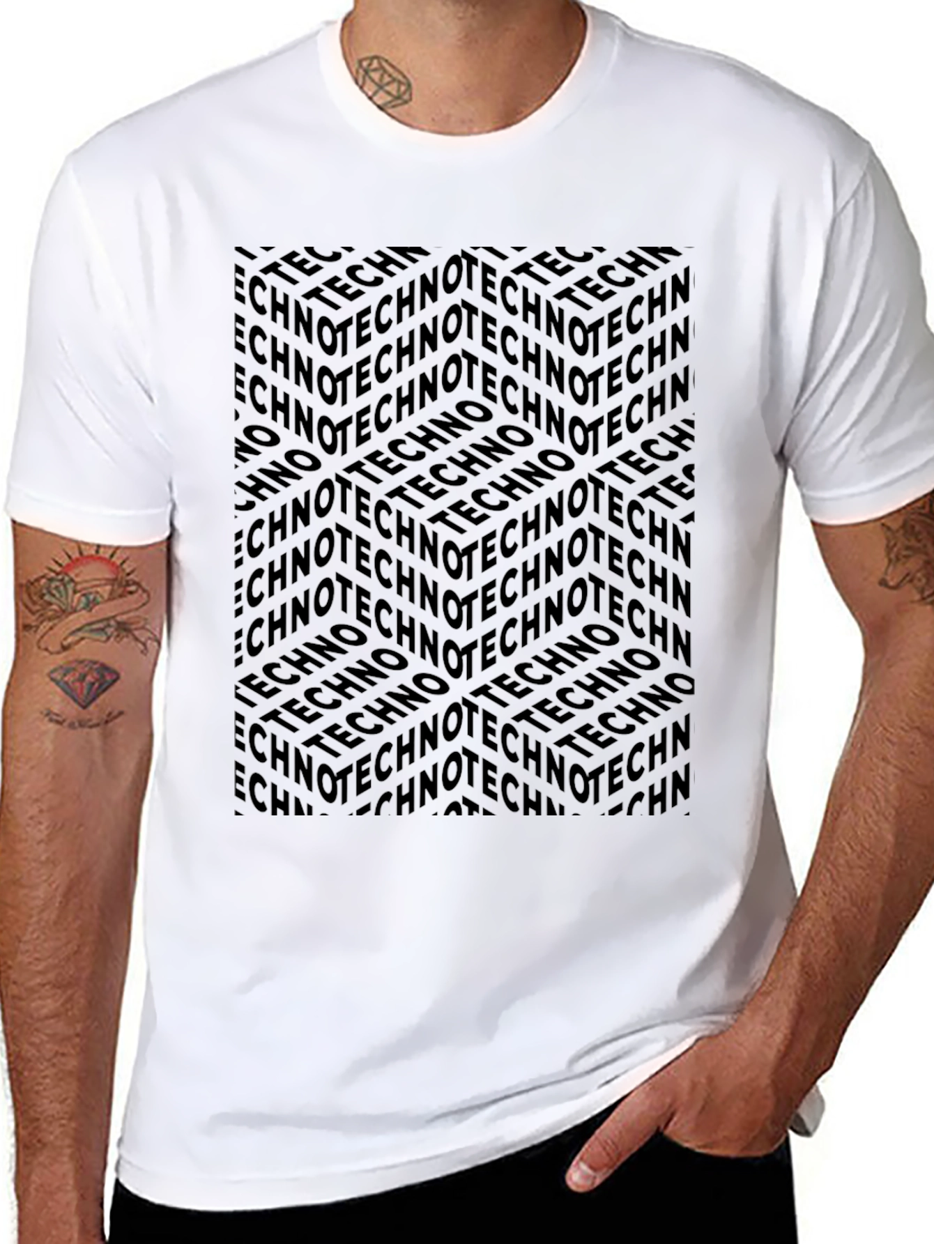Techno Print T-Shirt - Bold & Unique Design