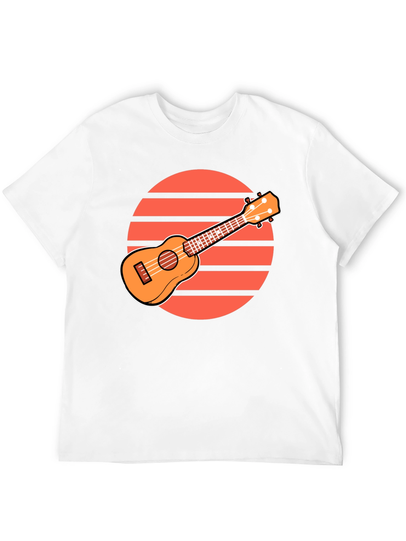 Ukulele Sunset Graphic Tee - Retro Style