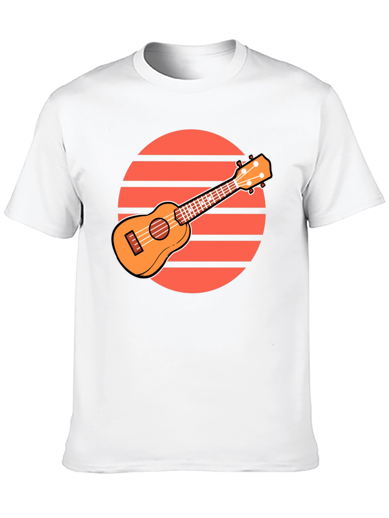 Ukulele Sunset Graphic Tee - Retro Style
