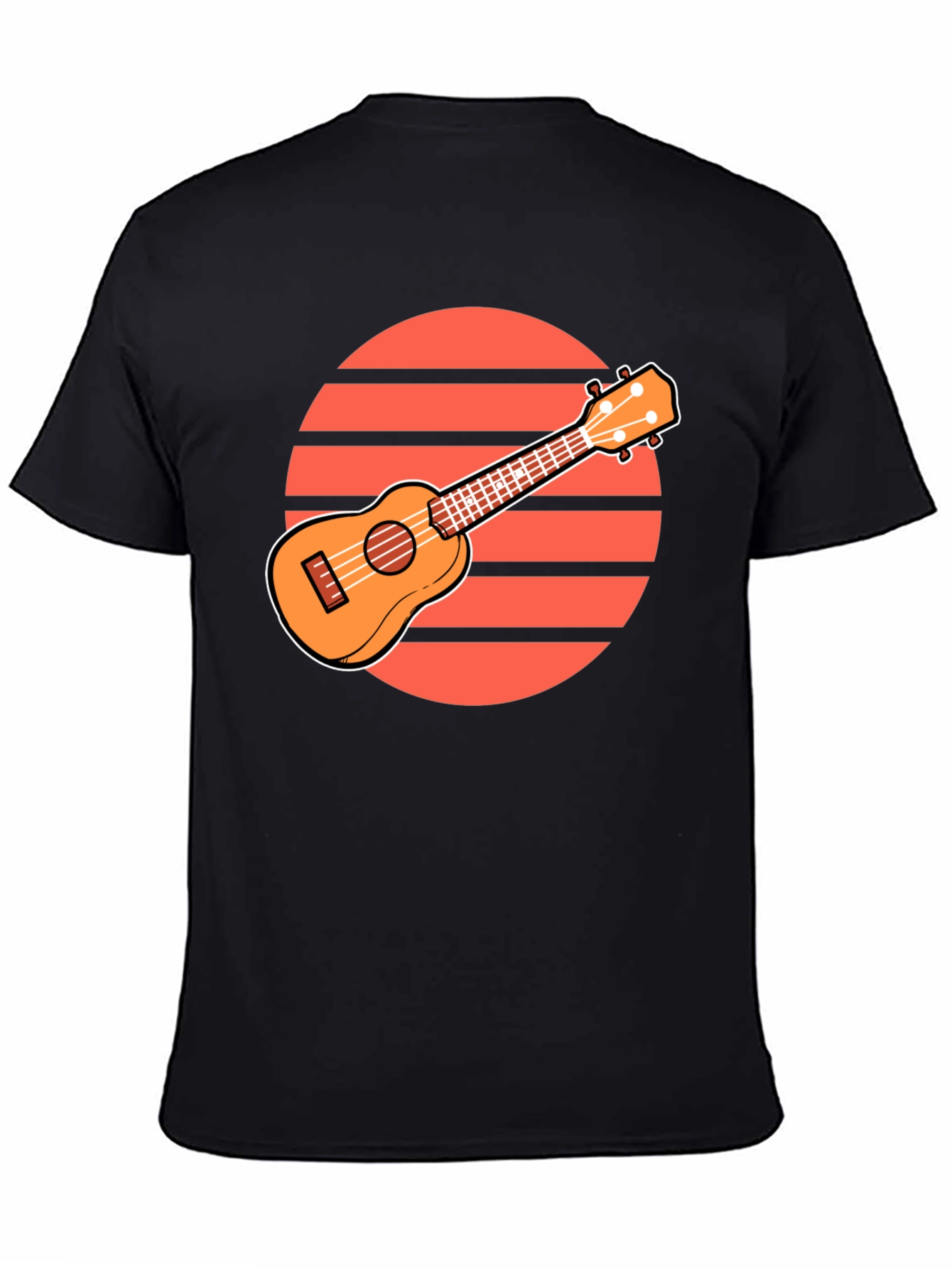 Ukulele Sunset Graphic Tee - Retro Style