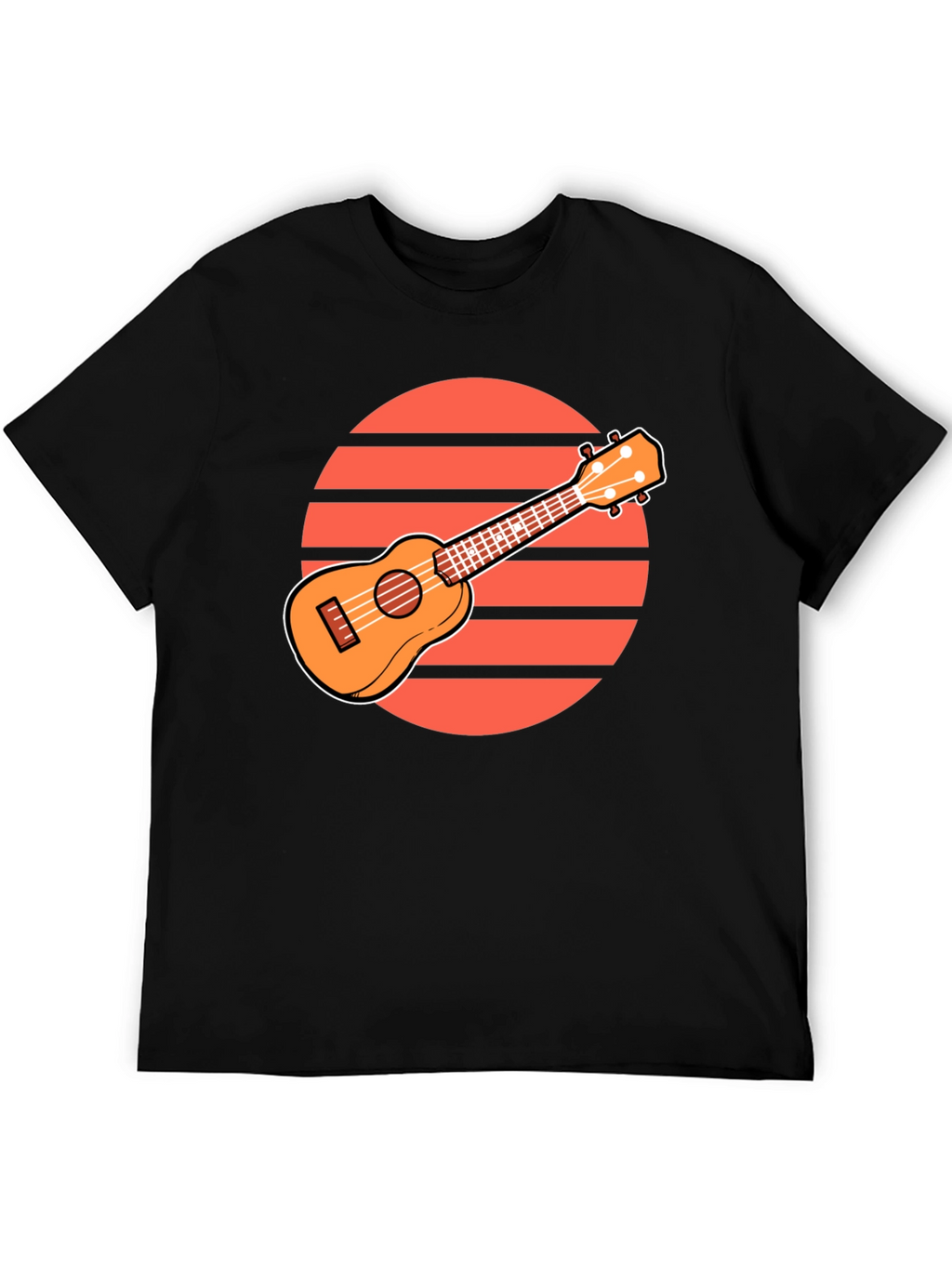 Ukulele Sunset Graphic Tee - Retro Style