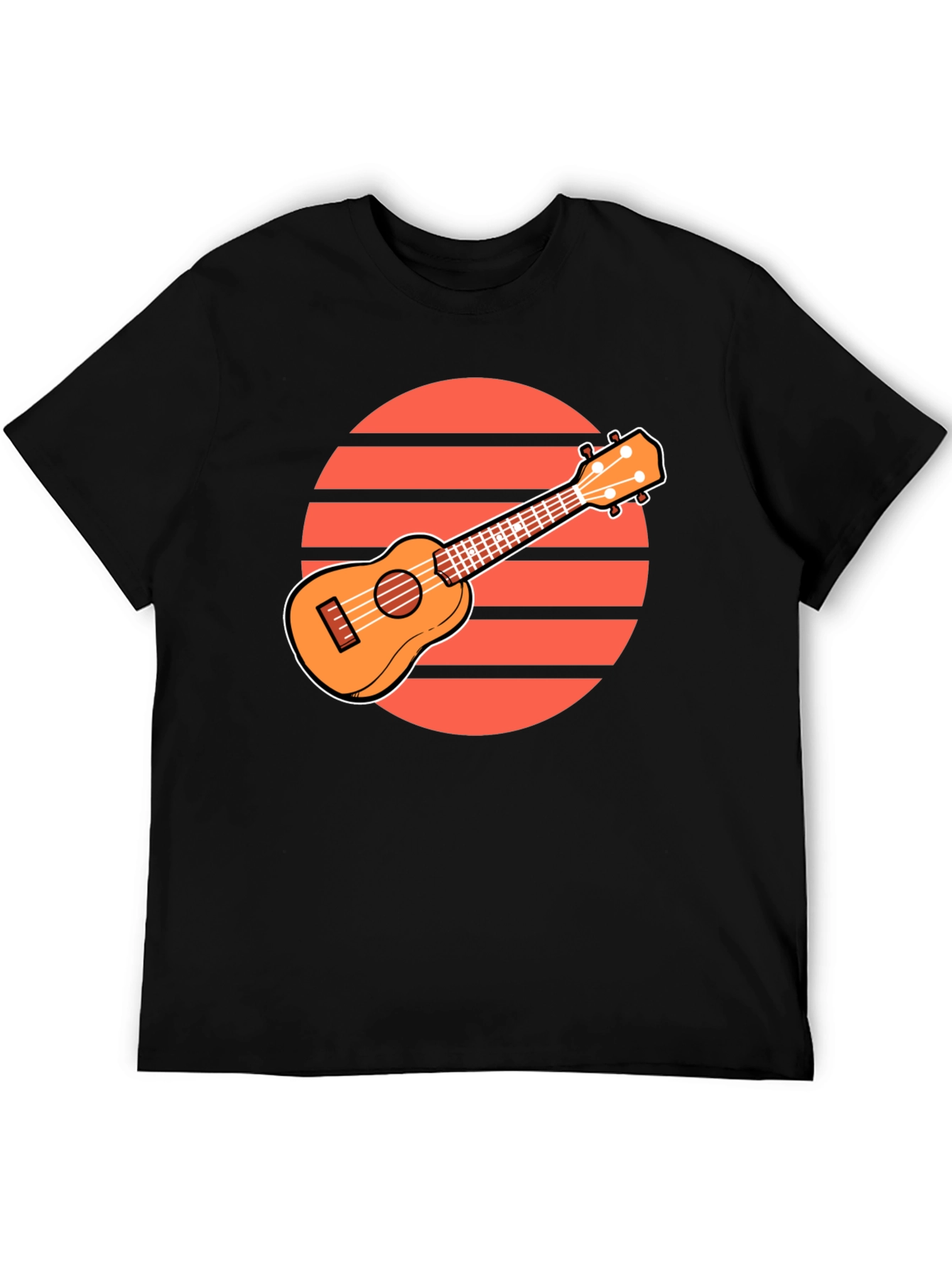 Ukulele Sunset Graphic Tee - Retro Style