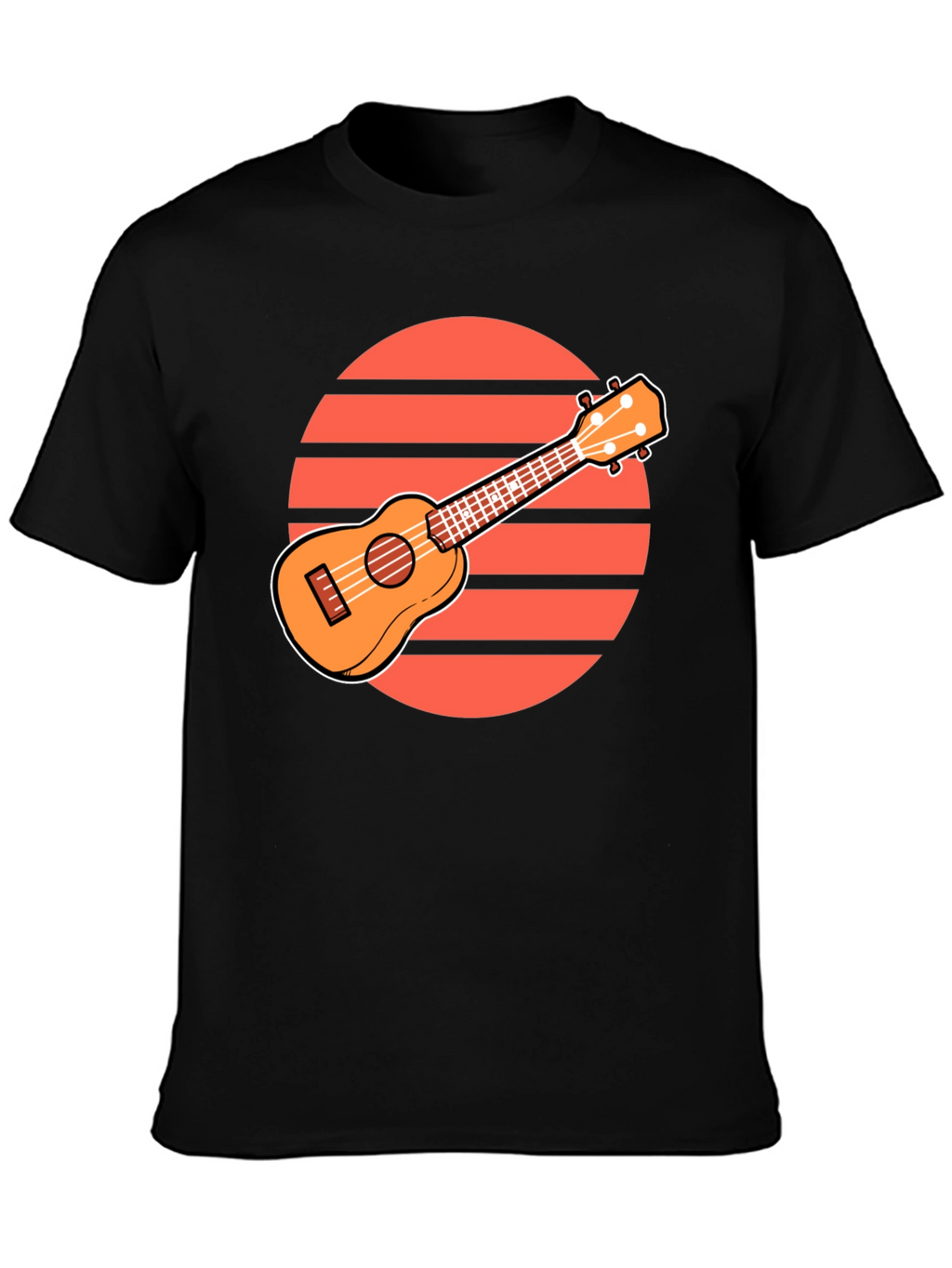 Ukulele Sunset Graphic Tee - Retro Style