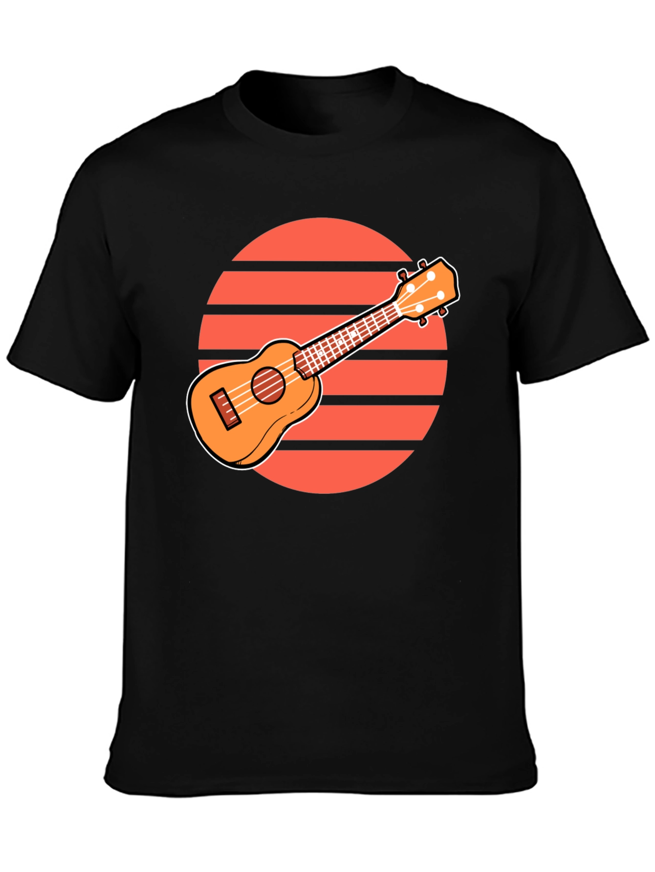 Ukulele Sunset Graphic Tee - Retro Style