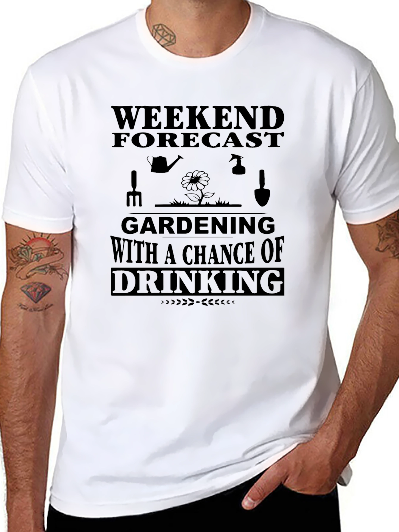 Gardening & Drinking Black T-Shirt