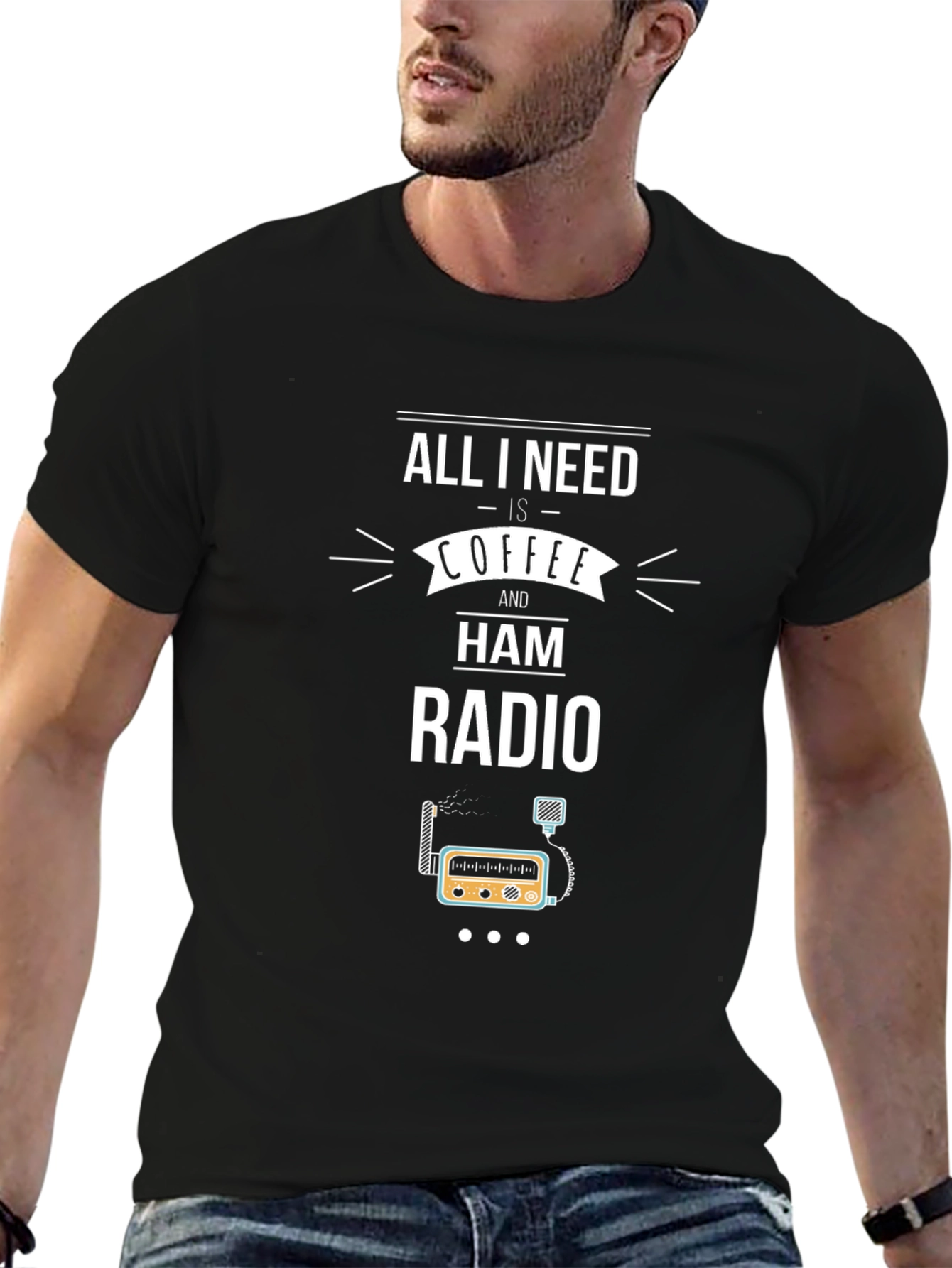 Coffee and Ham Radio Graphic T-Shirt