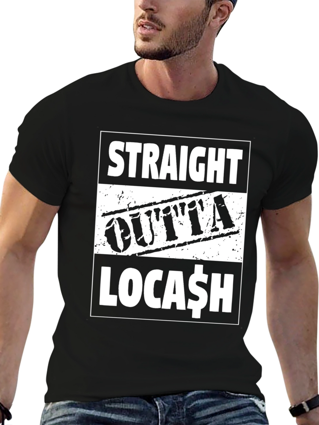 Straight Outta Locash Black Graphic Tee