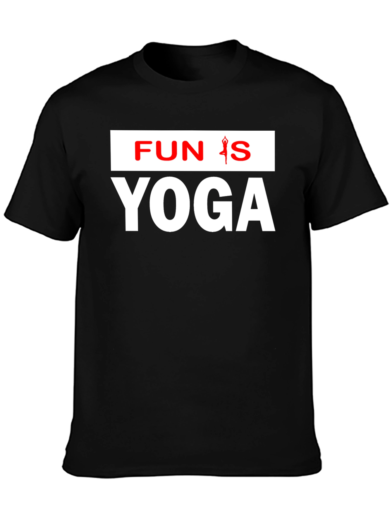 Fun Is Yoga Graphic Tee - Black Cotton T-Shirt