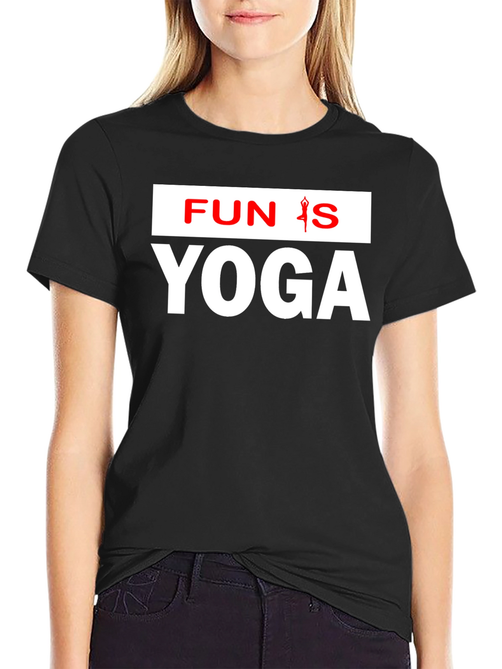 Fun Is Yoga Graphic Tee - Black Cotton T-Shirt
