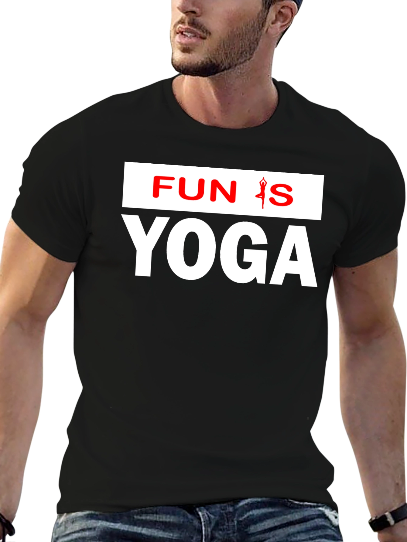 Fun Is Yoga Graphic Tee - Black Cotton T-Shirt