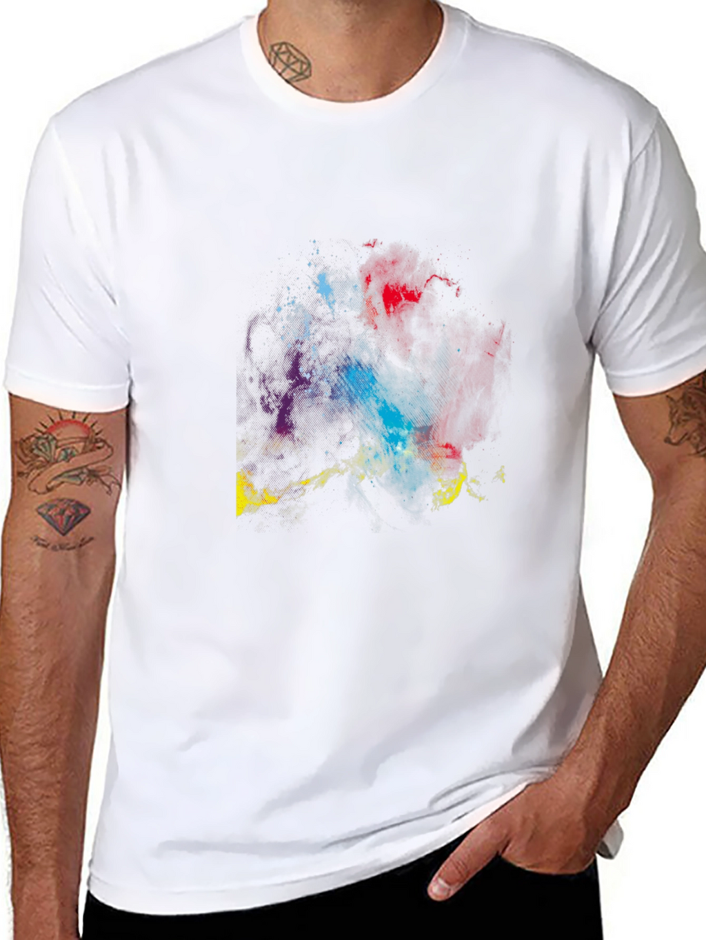 Cosmic Nebula Graphic Tee - Black Cotton Blend