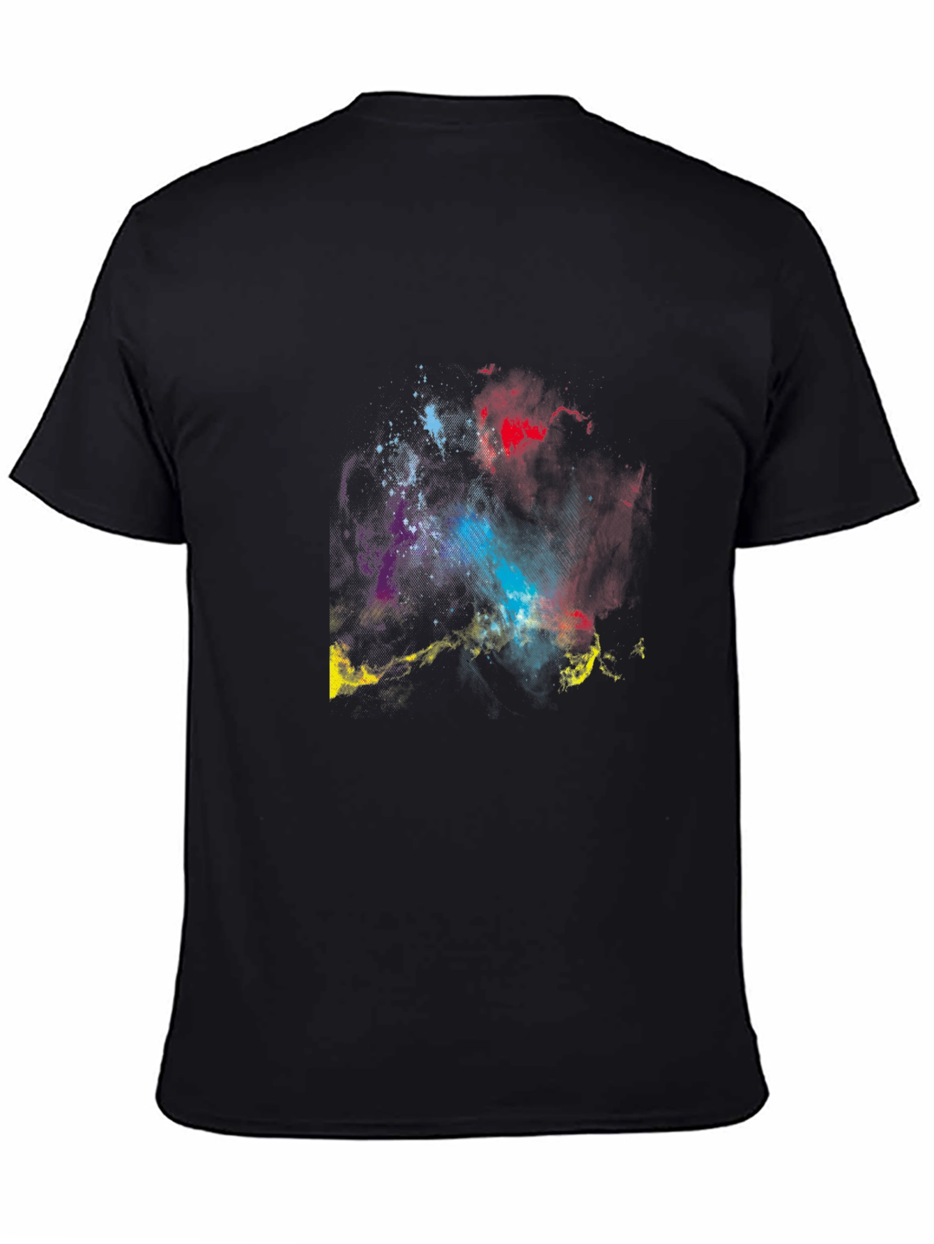 Cosmic Nebula Graphic Tee - Black Cotton Blend