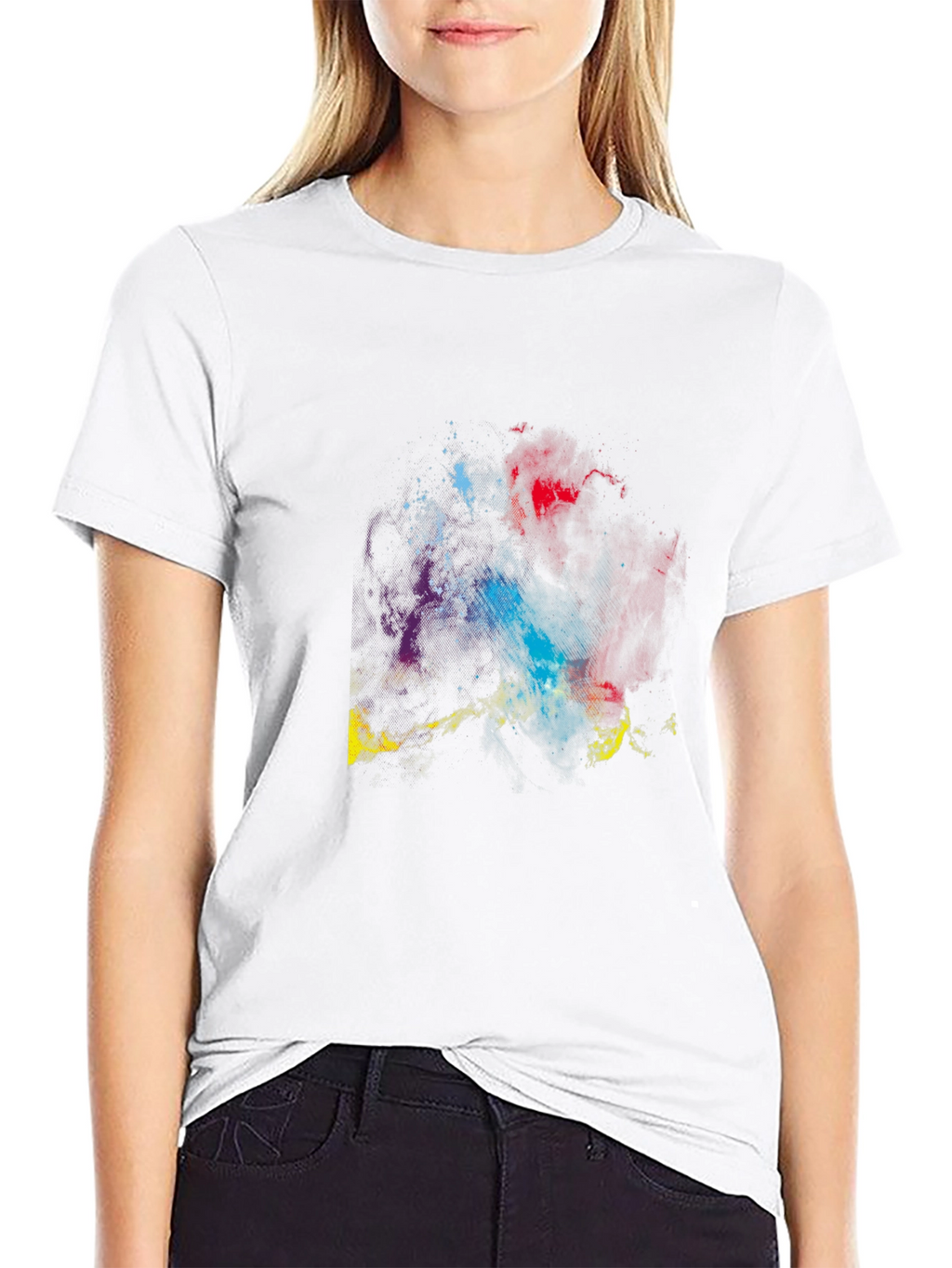 Cosmic Nebula Graphic Tee - Black Cotton Blend