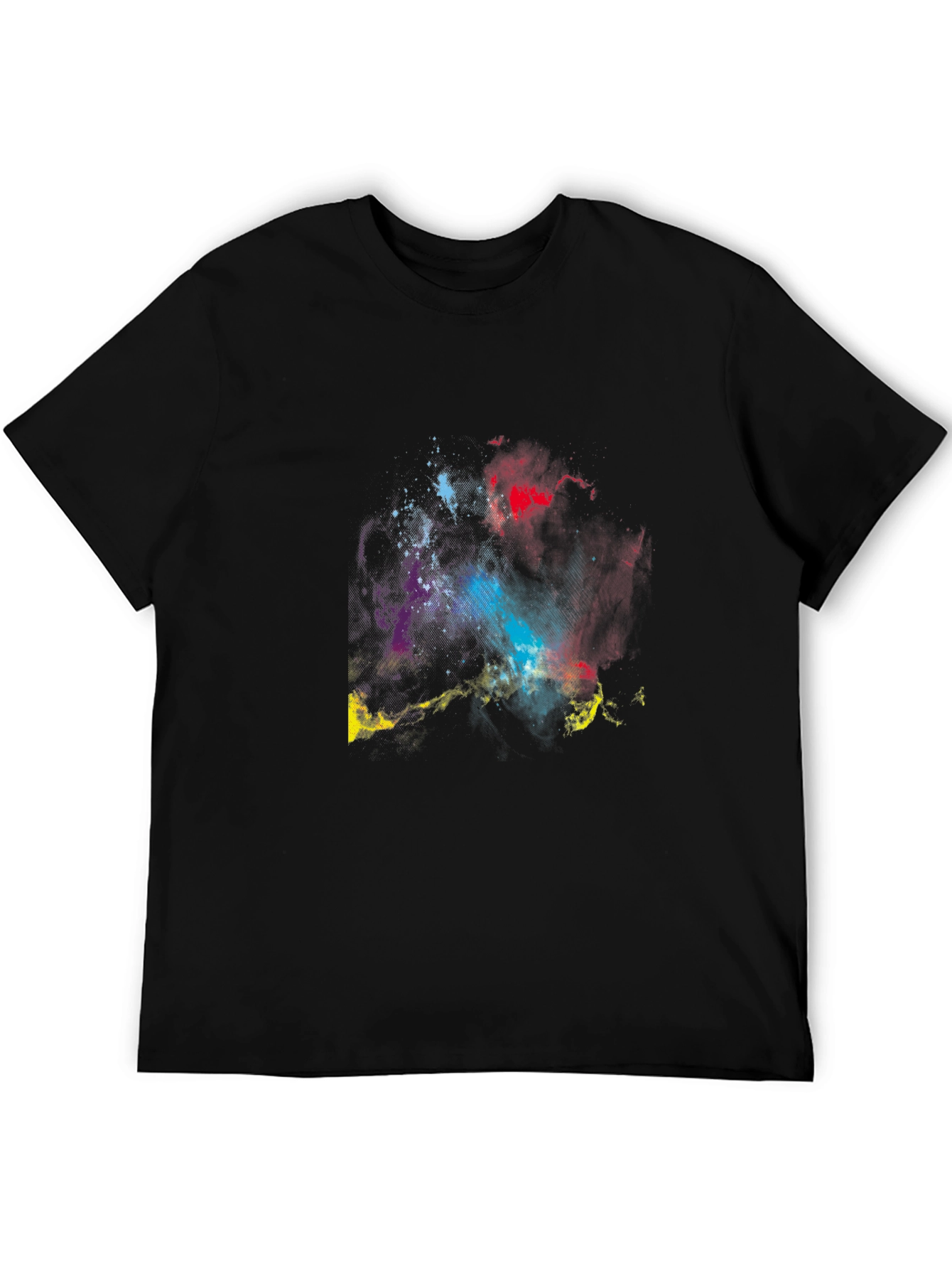 Cosmic Nebula Graphic Tee - Black Cotton Blend