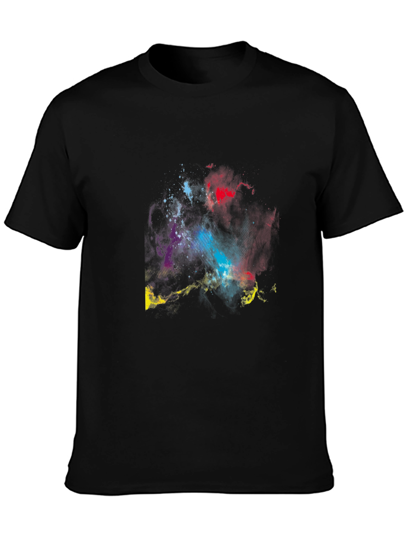 Cosmic Nebula Graphic Tee - Black Cotton Blend