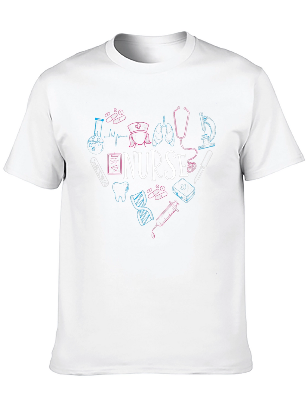 Nurse Heartbeat Graphic T-Shirt - Medical Profession Tee