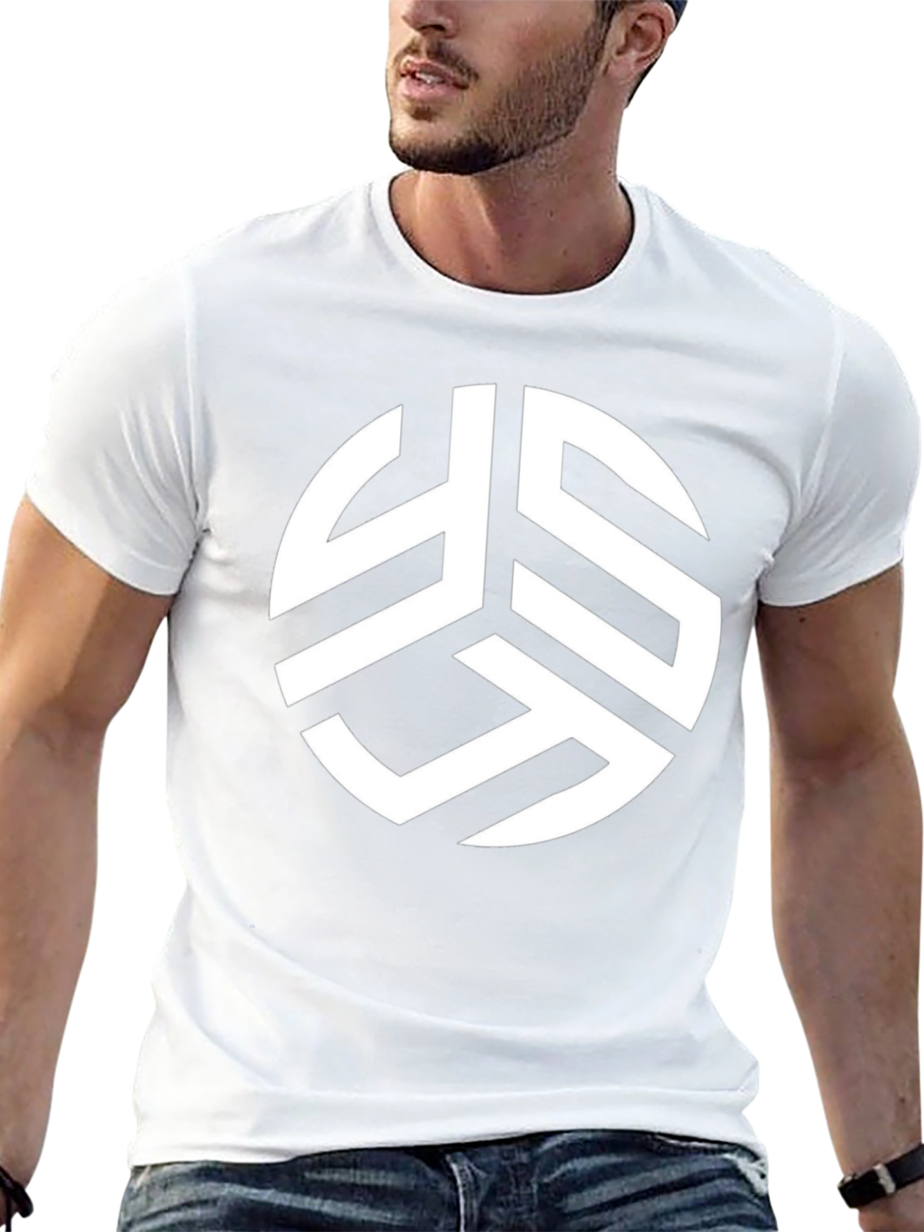 Modern Graphic Print Black Tee