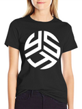 Modern Graphic Print Black Tee