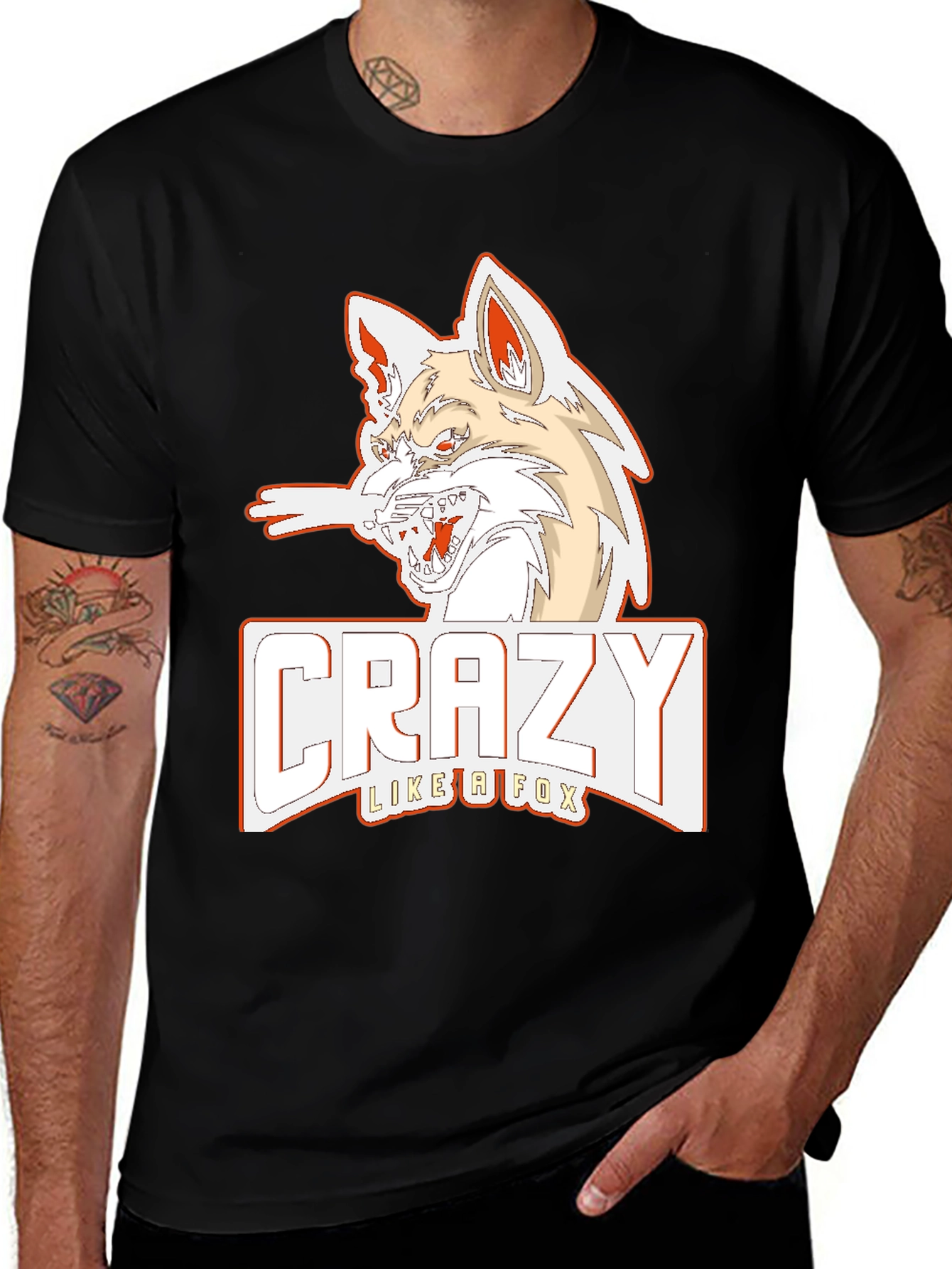 Crazy Like a Fox Graphic Tee - Black