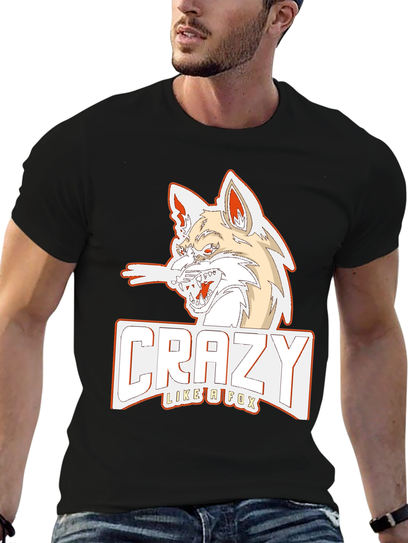 Crazy Like a Fox Graphic Tee - Black