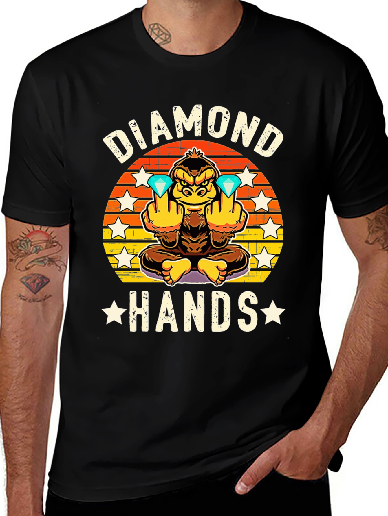 Diamond Hands Graphic Tee - Ape Investor T-Shirt