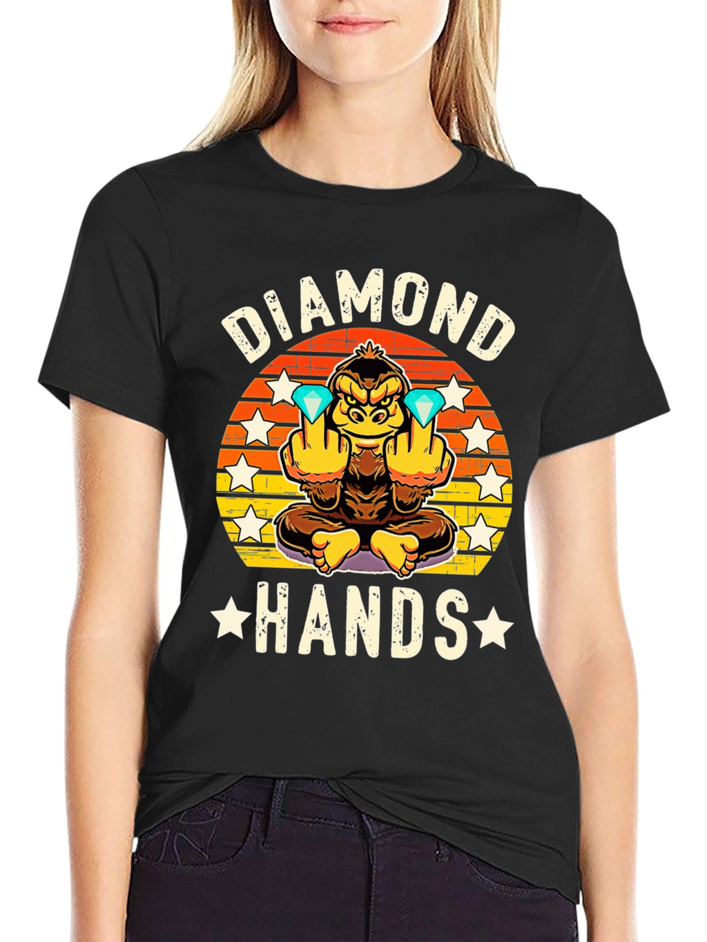 Diamond Hands Graphic Tee - Ape Investor T-Shirt