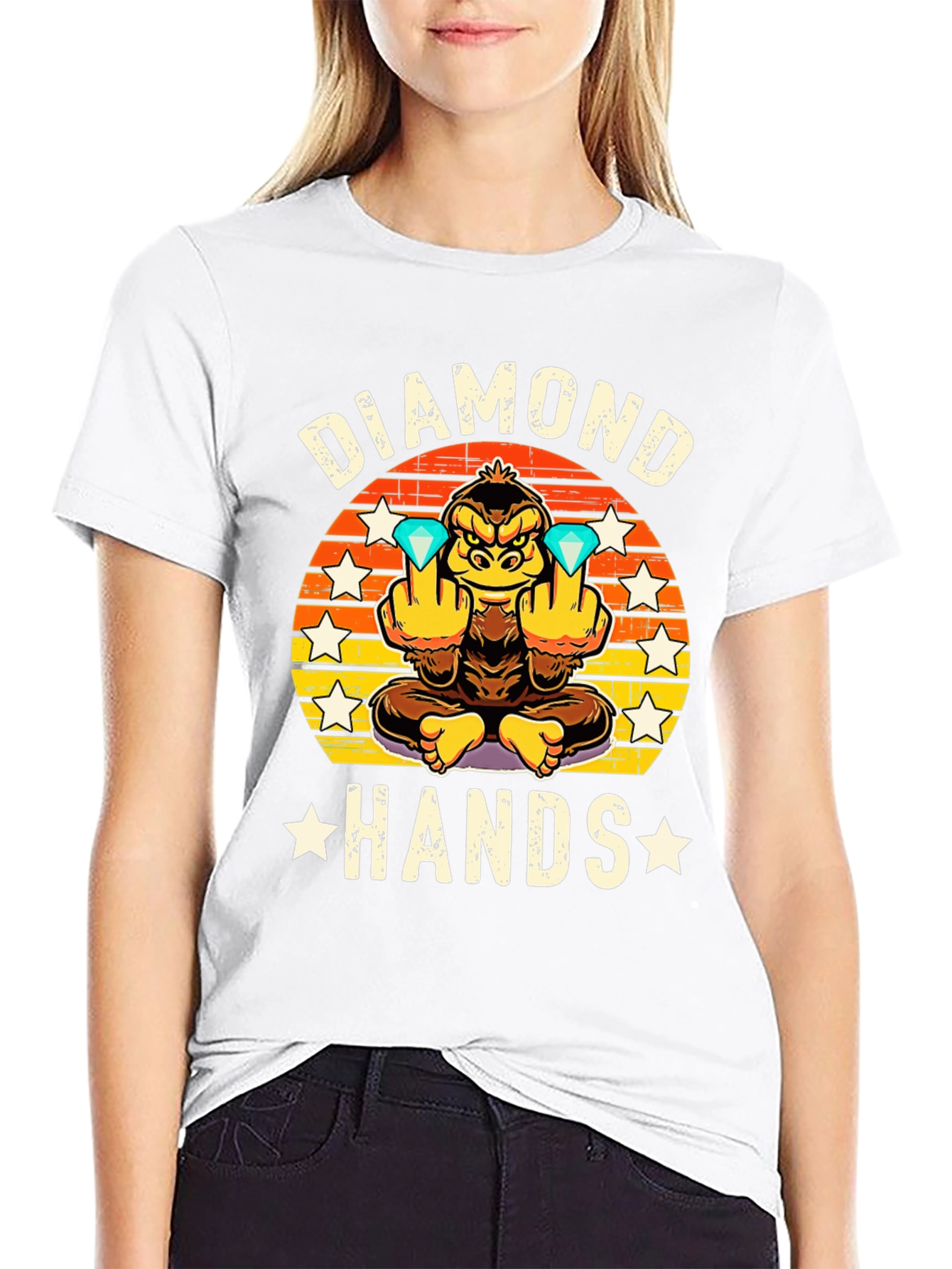 Diamond Hands Graphic Tee - Ape Investor T-Shirt