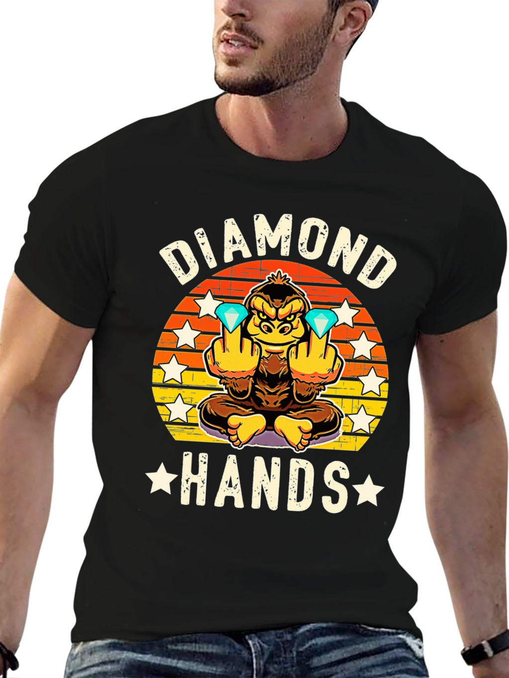 Diamond Hands Graphic Tee - Ape Investor T-Shirt
