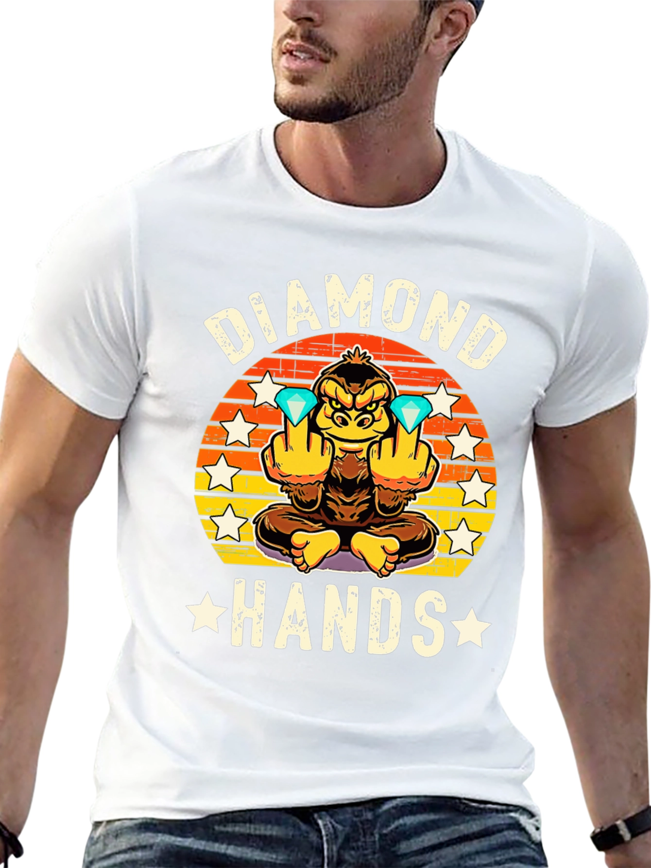 Diamond Hands Graphic Tee - Ape Investor T-Shirt