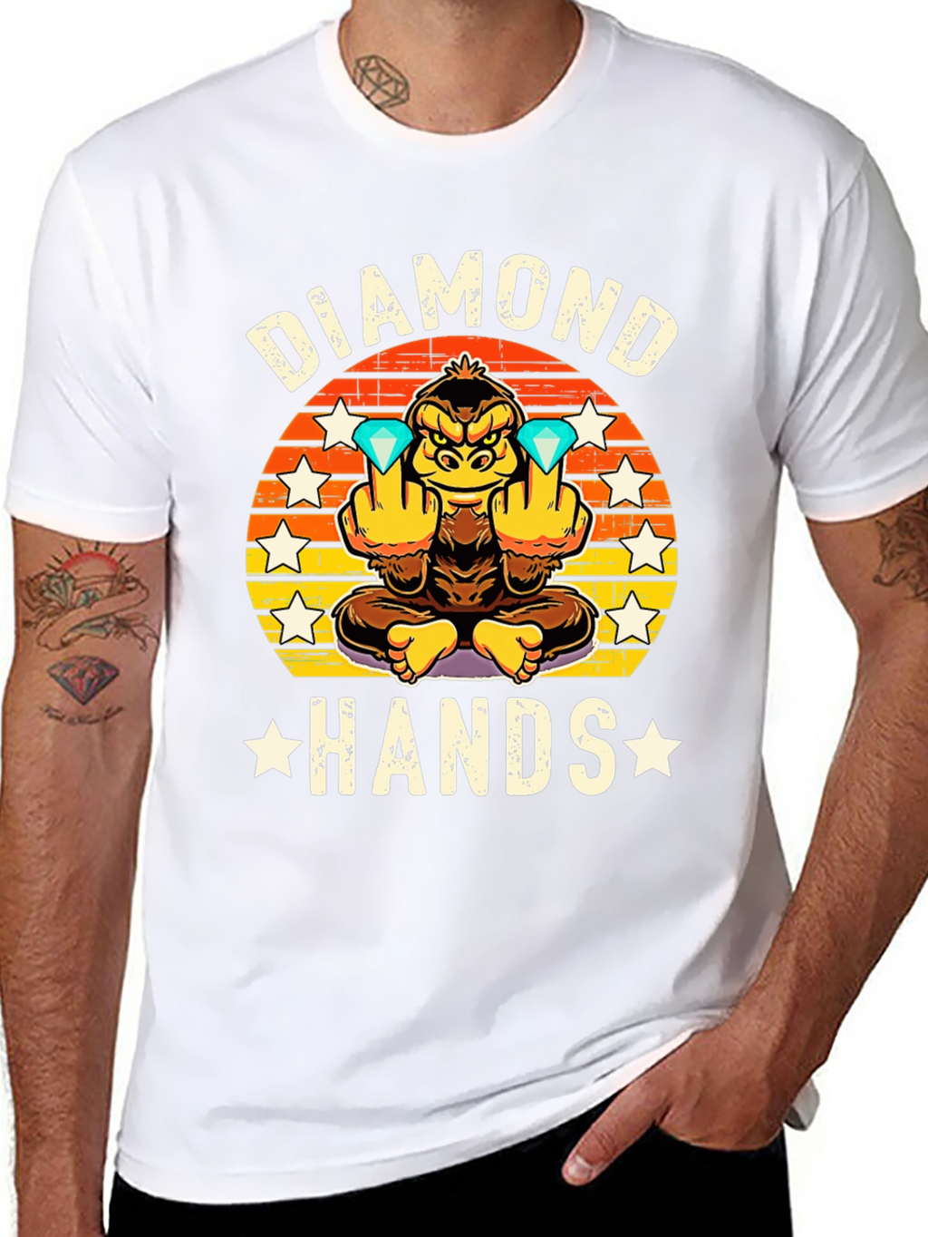 Diamond Hands Graphic Tee - Ape Investor T-Shirt