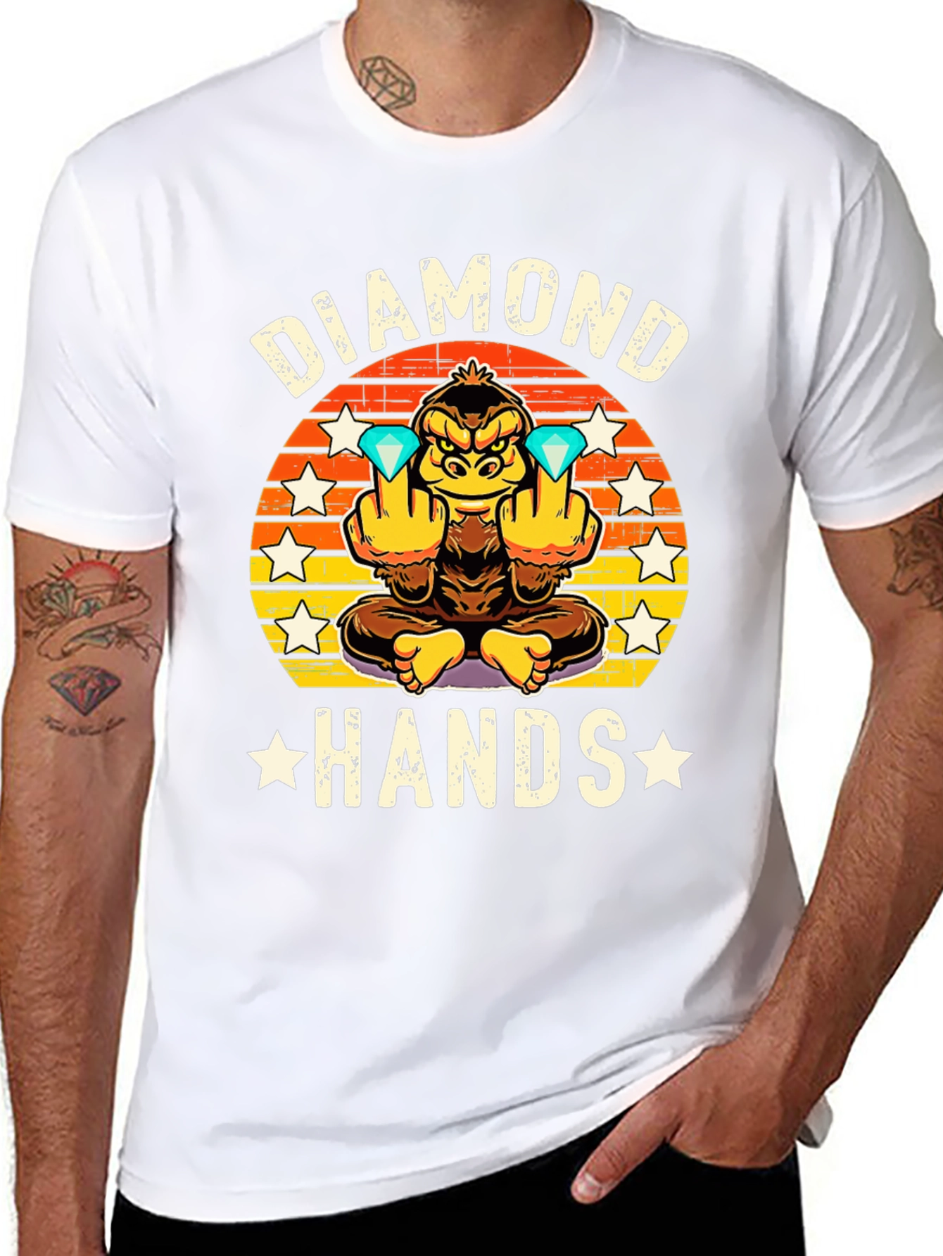 Diamond Hands Graphic Tee - Ape Investor T-Shirt