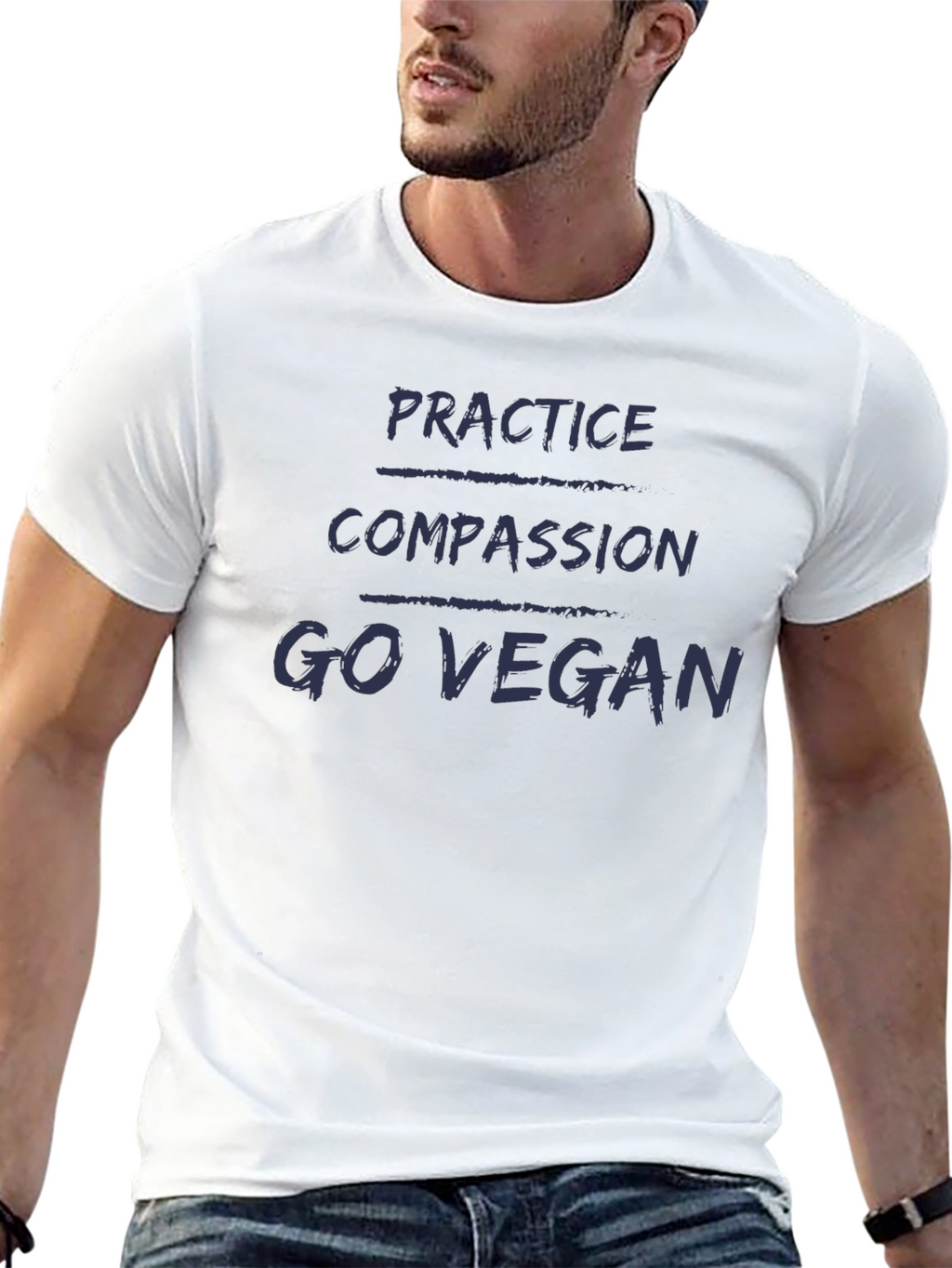 Practice Compassion Go Vegan T-Shirt - Animal Rights
