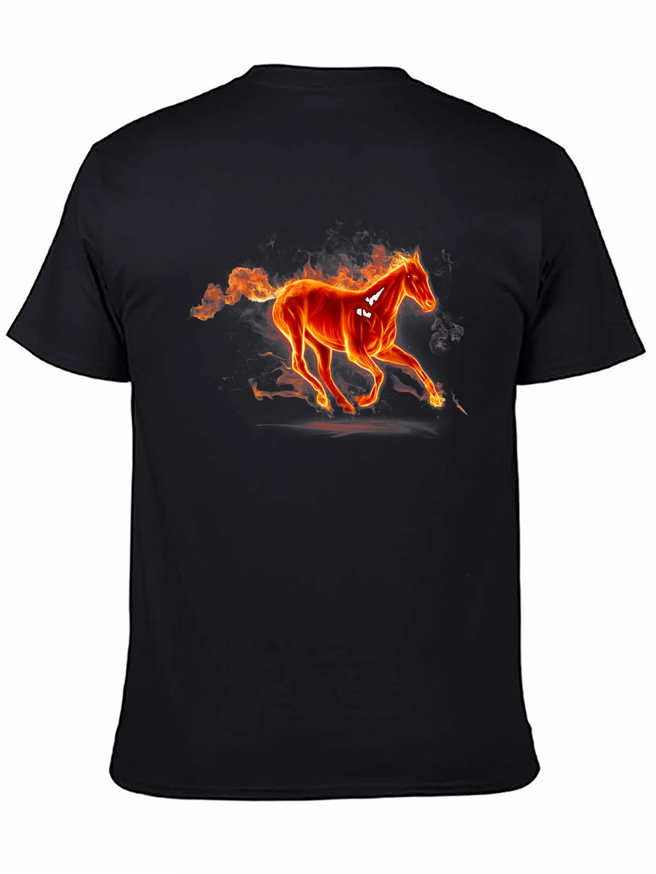 Fiery Horse Graphic Tee - Black Cotton