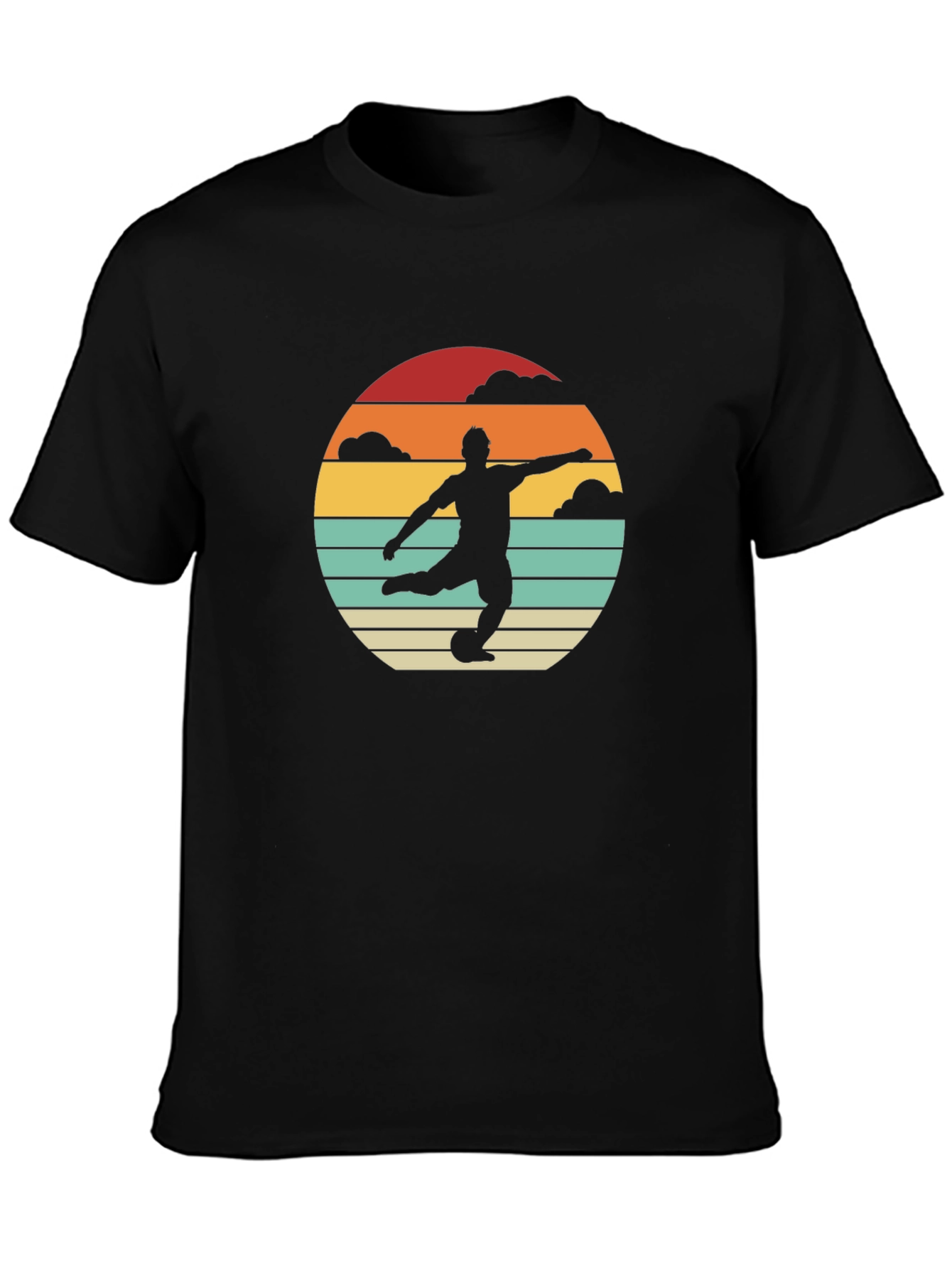 Retro Soccer Player Graphic Tee - Vintage Style Shirt