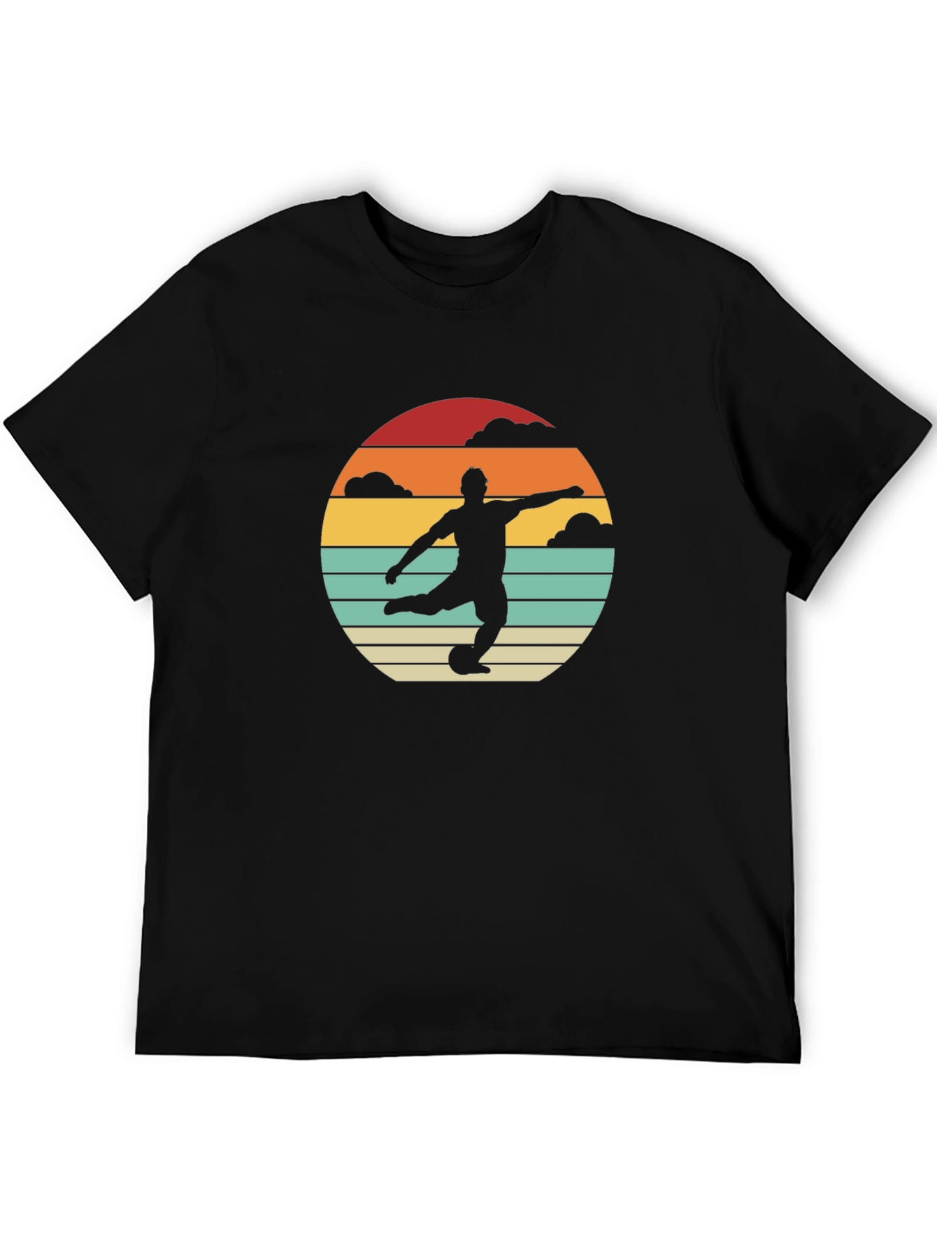 Retro Soccer Player Graphic Tee - Vintage Style Shirt