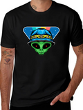 Alien Head Bucket Hat Graphic T-Shirt