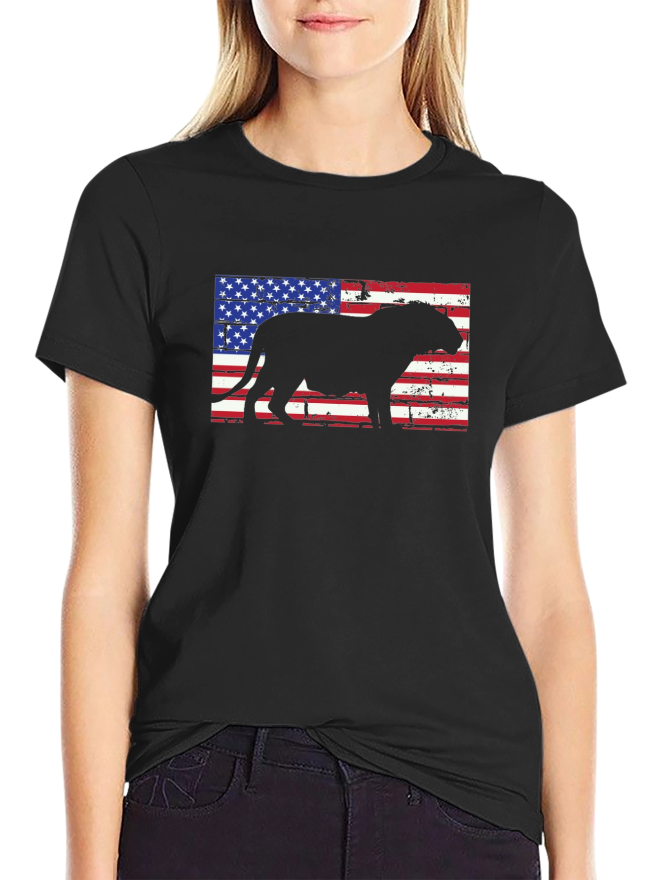 Patriotic Bulldog Mens T-Shirt