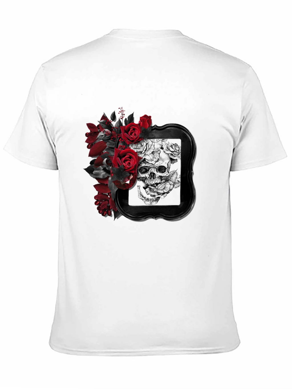 Skull & Roses Graphic T-Shirt - Gothic Style