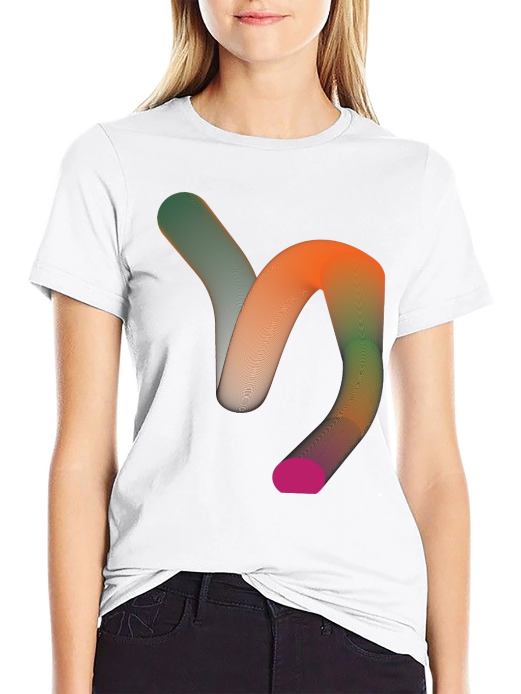 Abstract Gradient Tube Graphic Tee