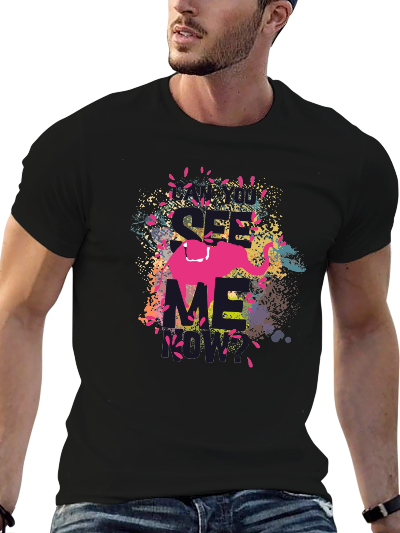 See Me Elephant Graphic T-Shirt