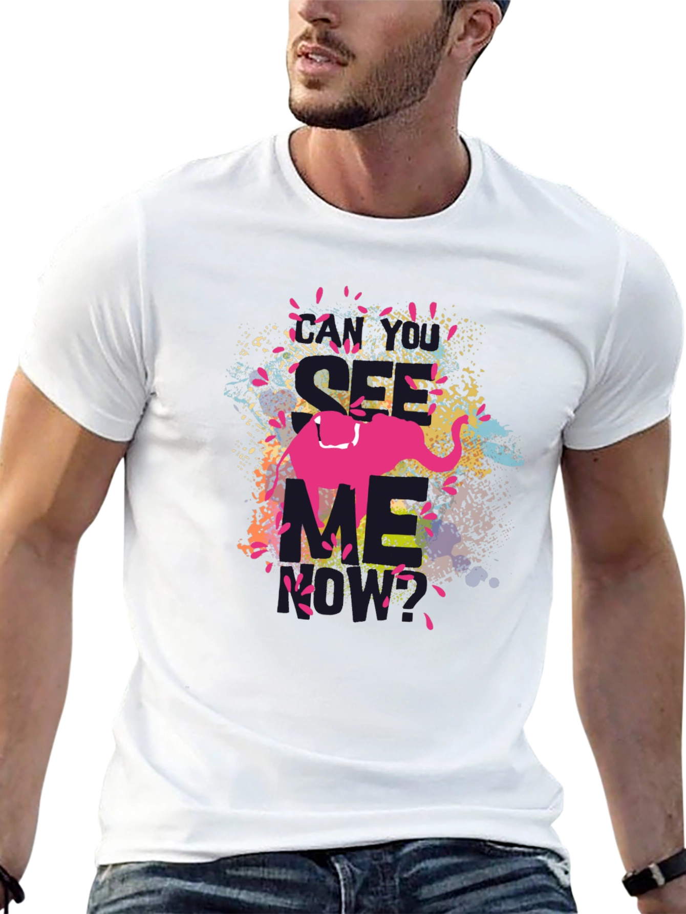 See Me Elephant Graphic T-Shirt
