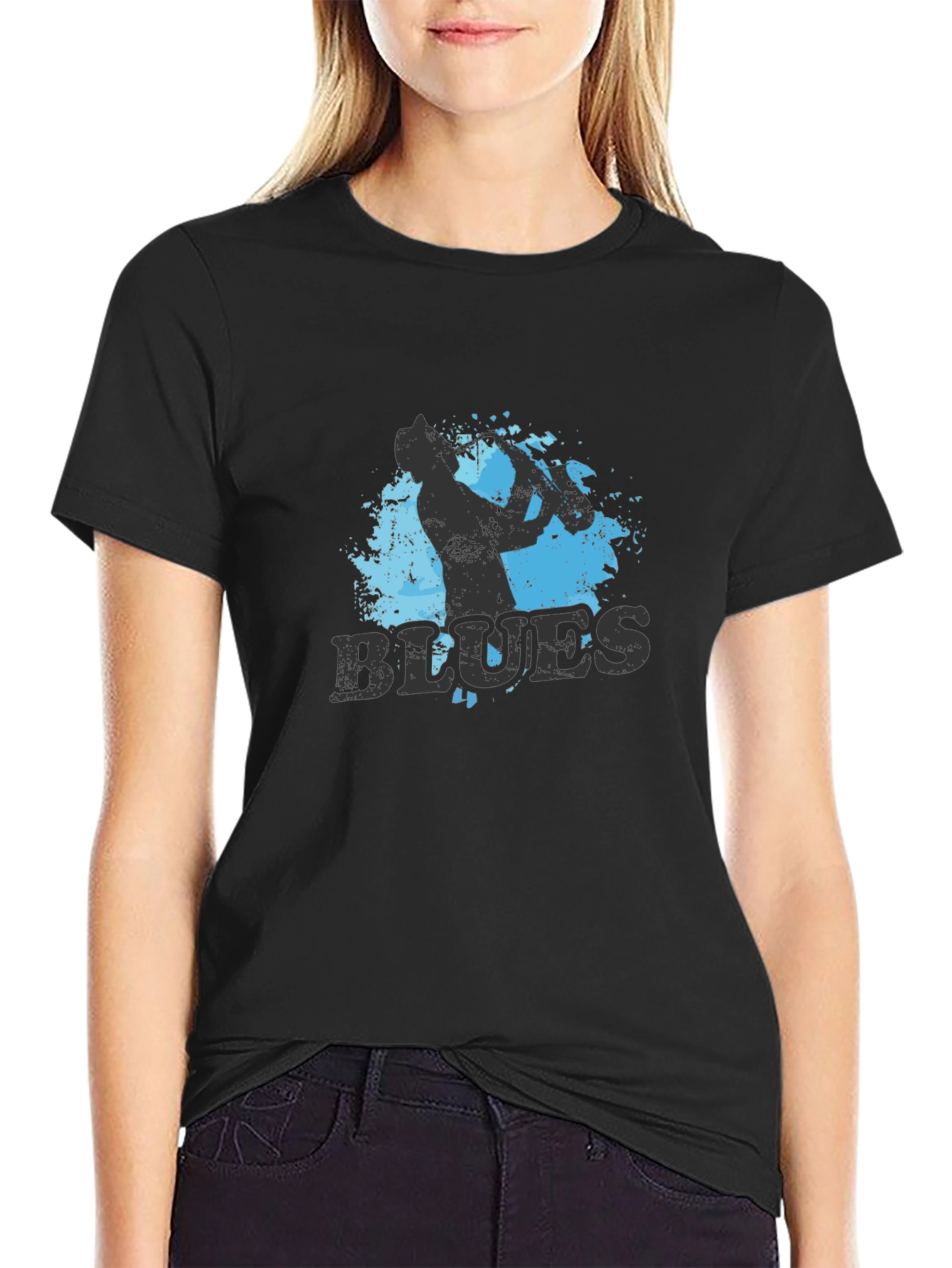 Blues Saxophone Graphic T-Shirt - Cool Music Tee