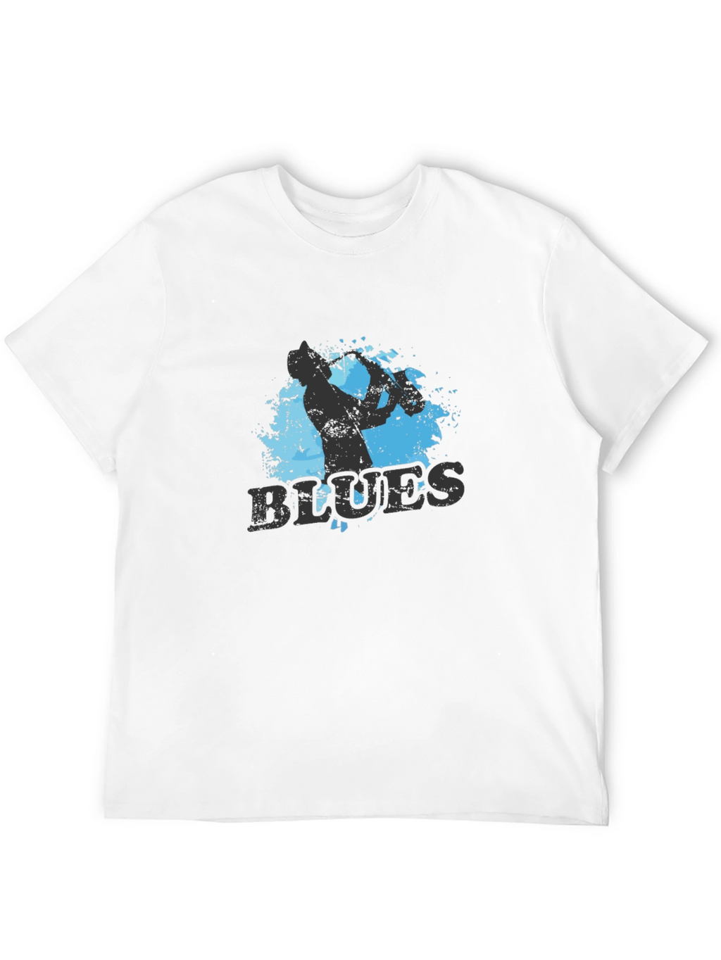 Blues Saxophone Graphic T-Shirt - Cool Music Tee