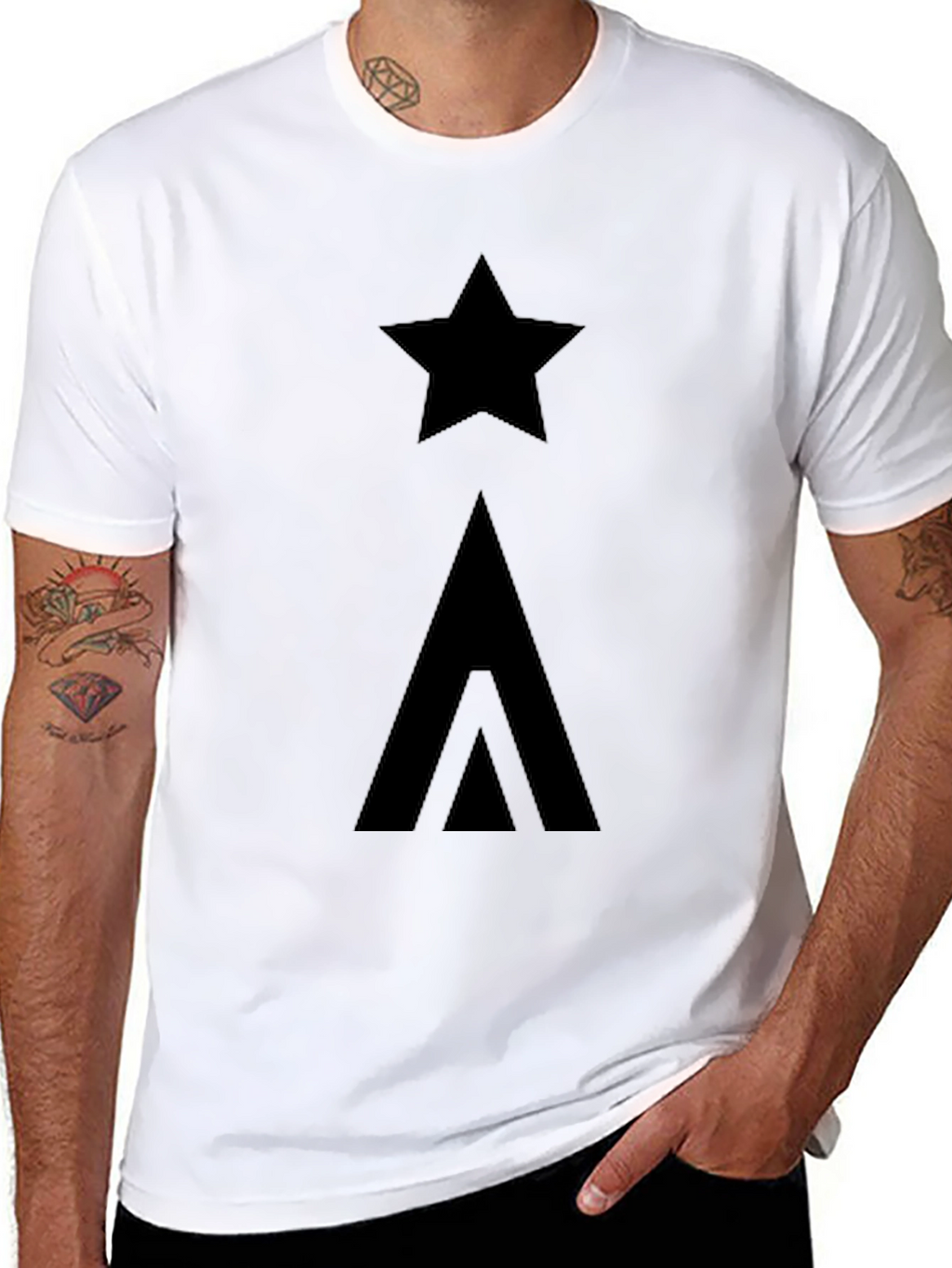 Star & Arrow Graphic Black T-Shirt