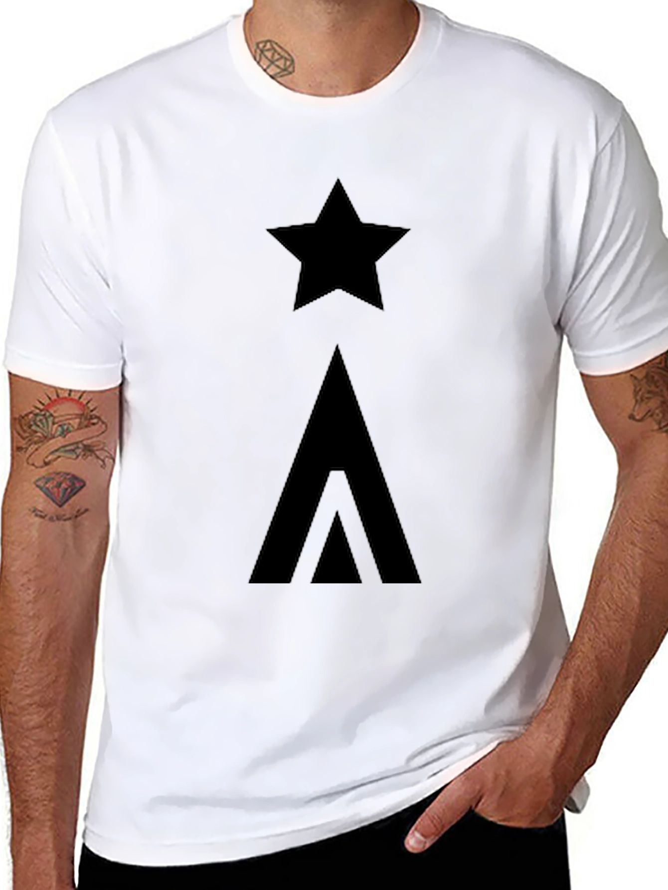 Star & Arrow Graphic Black T-Shirt